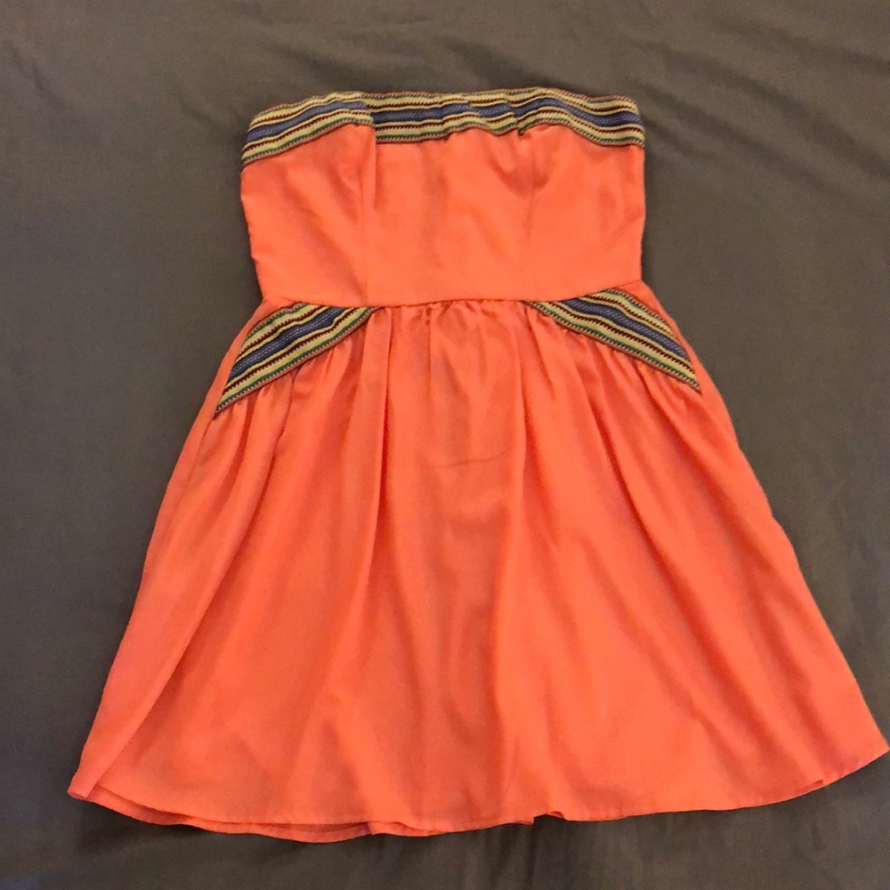 Strapless Coral Charlotte Russe Dress